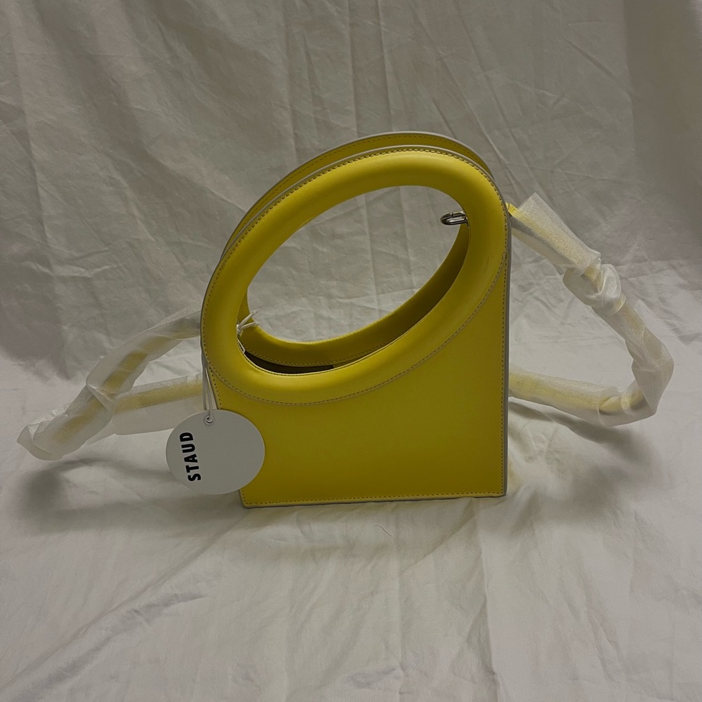 STAUD Limone Leather Bag in Wallflower